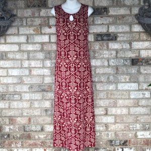LIZ CLAIBORNE REGULAR PRINTED MAXI RED TAN
